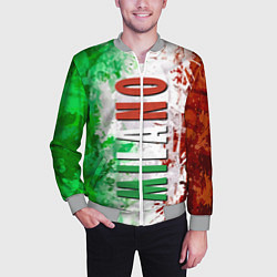 Бомбер мужской Флаг Италии - кляксы, цвет: 3D-меланж — фото 2