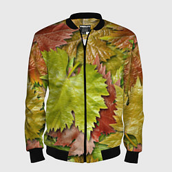 Мужской бомбер Осенние листья клёна - паттерн
