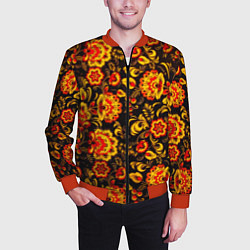 Бомбер мужской Хохлома роспись, цвет: 3D-красный — фото 2