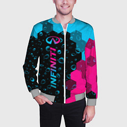Бомбер мужской Infiniti - neon gradient: по-вертикали, цвет: 3D-меланж — фото 2