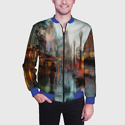 Бомбер мужской В Питере дождь, цвет: 3D-синий — фото 2
