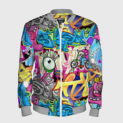 Мужской бомбер Велосипедист и глаз граффити