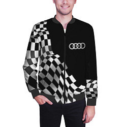 Бомбер мужской Audi racing flag, цвет: 3D-черный — фото 2