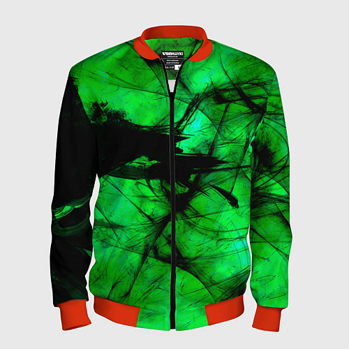 Мужской бомбер Зеленый фантом / 3D-Красный – фото 1