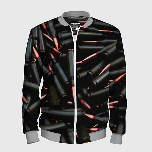 Мужской бомбер Черные патроны / 3D-Меланж – фото 1