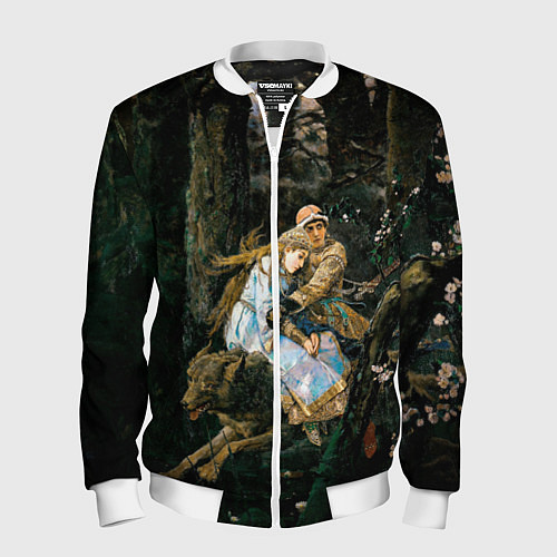 Мужской бомбер Васнецов Иван царевич на Сером Волке / 3D-Белый – фото 1
