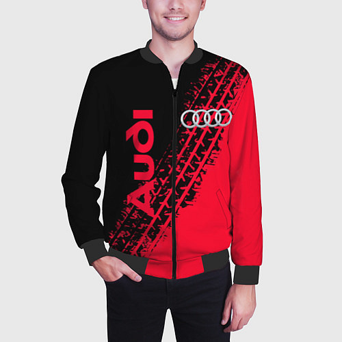 Мужской бомбер Audi / 3D-Черный – фото 3