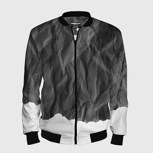 Мужской бомбер Имитация скалы / 3D-Черный – фото 1