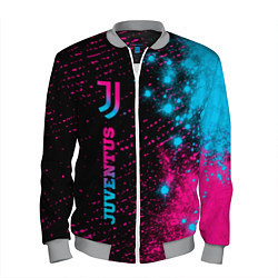 Мужской бомбер Juventus - neon gradient: по-вертикали