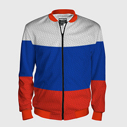 Мужской бомбер Триколор - флаг России плетёный