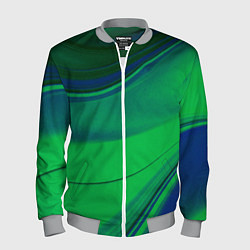 Мужской бомбер Зелёно-синий песок и блёстки