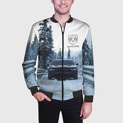 Бомбер мужской Dodge in winter forest, цвет: 3D-черный — фото 2