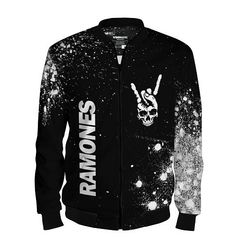 Мужской бомбер Ramones и рок символ на темном фоне / 3D-Черный – фото 1