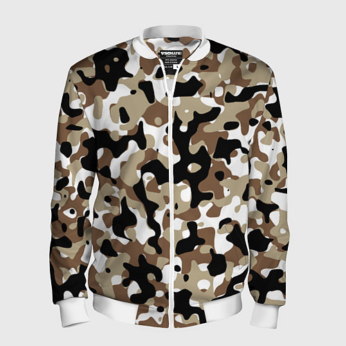 Мужской бомбер Камуфляж Open Terrain / 3D-Белый – фото 1