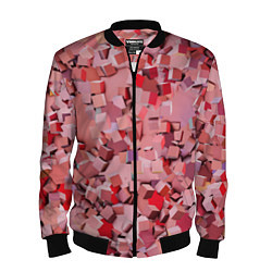 Бомбер мужской Розовые кубы, цвет: 3D-черный