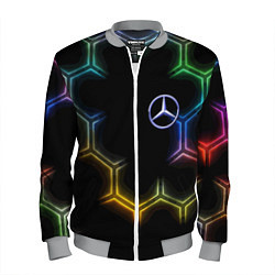 Бомбер мужской Mercedes - neon pattern, цвет: 3D-меланж