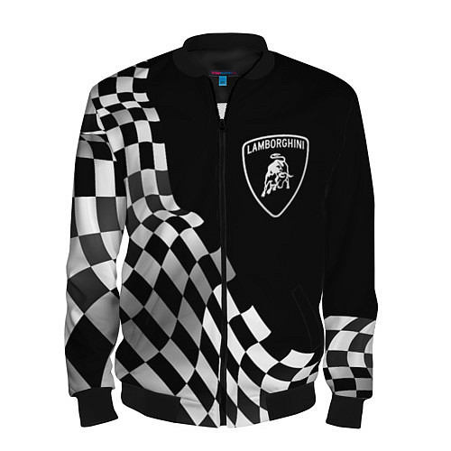 Мужской бомбер Lamborghini racing flag / 3D-Черный – фото 1