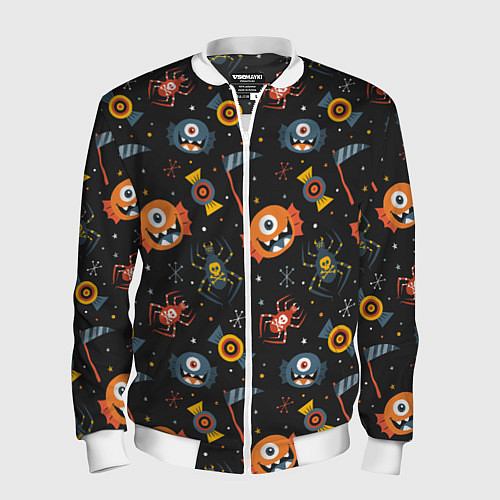 Мужской бомбер HALLOWEEN ХЭЛЛУИН / 3D-Белый – фото 1