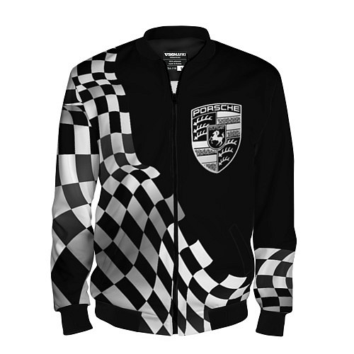 Мужской бомбер Porsche racing flag / 3D-Черный – фото 1