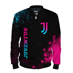 Мужской бомбер Juventus - neon gradient: надпись, символ