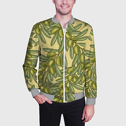 Бомбер мужской Винтажные ветви оливок, цвет: 3D-меланж — фото 2