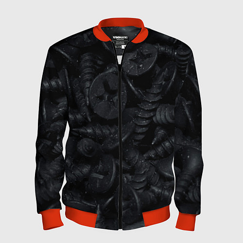 Мужской бомбер Саморезы / 3D-Красный – фото 1