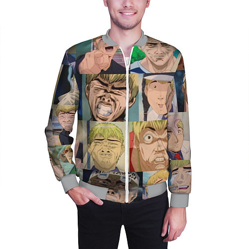 Мужской бомбер Лицо ГТО / 3D-Меланж – фото 3