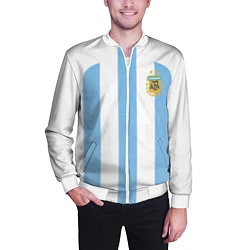 Бомбер мужской Сборная Аргентины ЧМ 2022, цвет: 3D-белый — фото 2