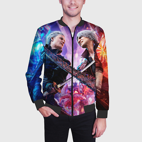 Мужской бомбер Vergil vs Dante / 3D-Черный – фото 3