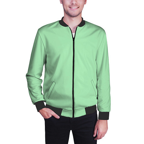 Мужской бомбер Мятный радуга / 3D-Черный – фото 3