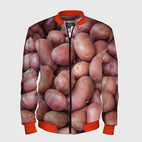 Мужской бомбер Картофельные клубни / 3D-Красный – фото 1