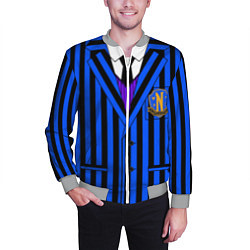 Бомбер мужской Ученик академии Невермор: униформа, цвет: 3D-меланж — фото 2