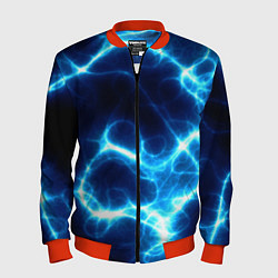 Бомбер мужской Молния грозовая - электрические разряды, цвет: 3D-красный