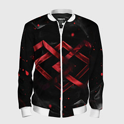 Мужской бомбер Красные ромбы и брызги