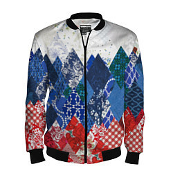 Мужской бомбер Флаг России в стиле пэчворк