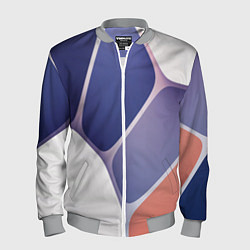 Мужской бомбер Узор из синих, фиолетовых, белых и оранжевых камне