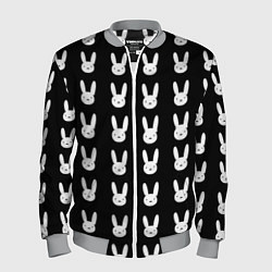Бомбер мужской Bunny pattern black, цвет: 3D-меланж
