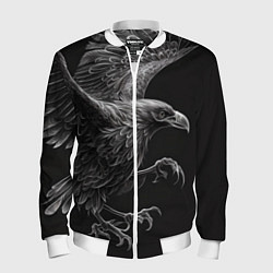 Мужской бомбер Черно-белый ворон