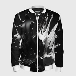 Мужской бомбер Брызги красок - белая и черная