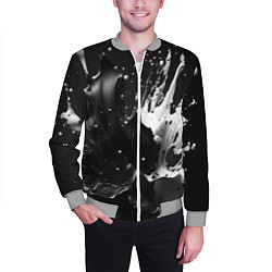 Бомбер мужской Брызги красок - белая и черная, цвет: 3D-меланж — фото 2