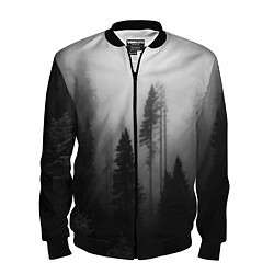 Бомбер мужской Красивый лес и туман, цвет: 3D-черный