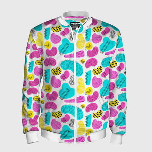 Мужской бомбер Geometric pattern / 3D-Белый – фото 1