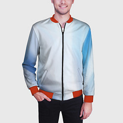 Бомбер мужской Светлые синие и голубые волны, цвет: 3D-красный — фото 2