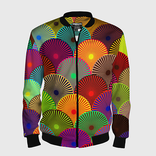 Мужской бомбер Multicolored circles / 3D-Черный – фото 1