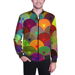 Бомбер мужской Multicolored circles, цвет: 3D-черный — фото 2