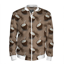 Бомбер мужской Кокос и шоколад - паттерн, цвет: 3D-белый