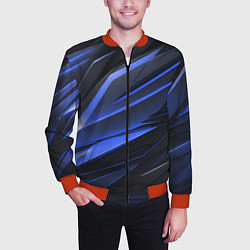 Бомбер мужской Абстракия плит, цвет: 3D-красный — фото 2