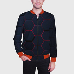 Бомбер мужской Светящиеся стальная броня, цвет: 3D-красный — фото 2