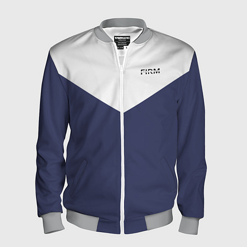 Мужской бомбер FIRM бело-синий / 3D-Меланж – фото 1