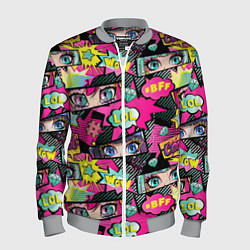Мужской бомбер Глаза аниме-девушки: cool pattern